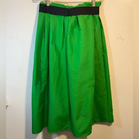 Emilio Pucci ladies midi skirt Kelly green black 8 pleated elegant modest - Picture 10 of 16